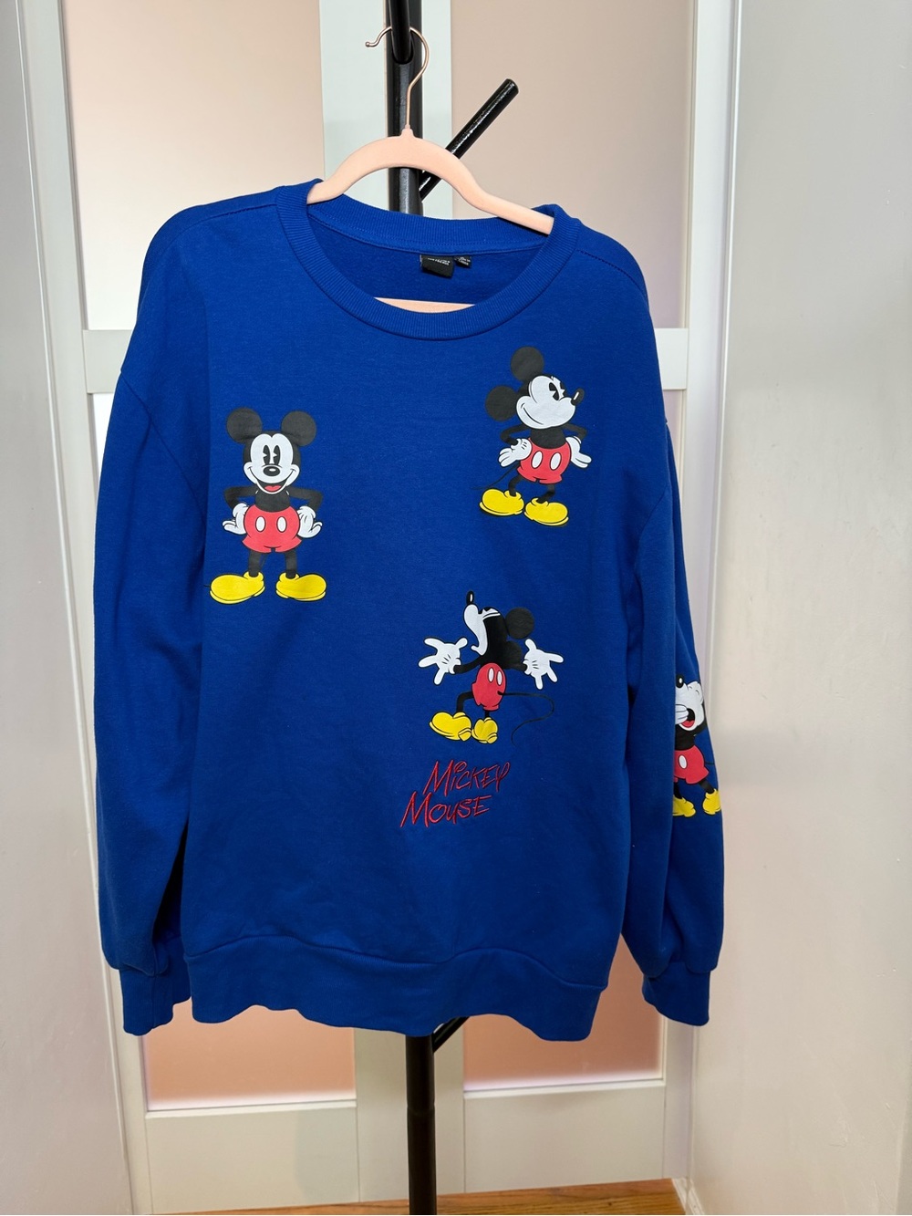 Disney Royal Blue Mickey Mouse Graphic Crewneck Sweatshirt, XL
